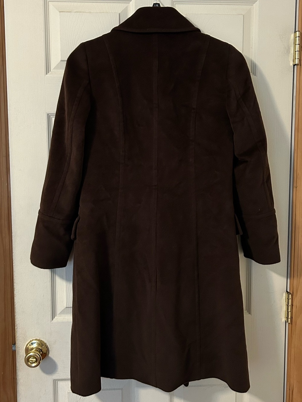 Anne Klein Women’s Chocolate Brown Long Wool-Blend Trench Coat size 4 - Picture 3 of 5